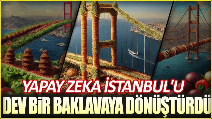 Yapay zeka İstanbul'u dev bir baklavaya dönüştürdü