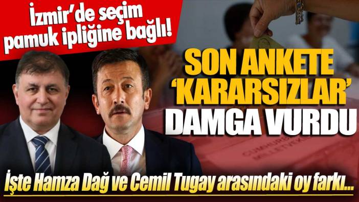 İzmir’de seçim pamuk ipliğine bağlı! Son ankete kararsız seçmenler damga vurdu: İşte Hamza Dağ ve Cemil Tugay arasındaki oy farkı…