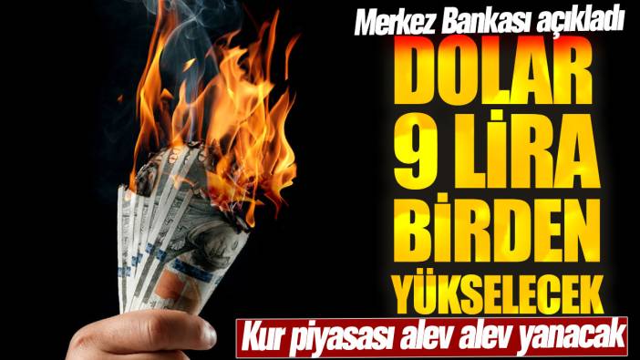 Merkez Bankası açıkladı: Dolar 9 lira birden yükselecek! Kur piyasası alev alev yanacak