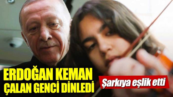 Erdoğan, keman çalan öğrenciyle Çanakkale türküsünü söyledi