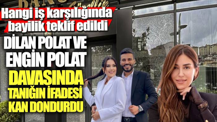 Dilan ve Engin Polat davasında tanığın ifadesi kan dondurdu! Hangi iş karşılığında bayilik teklif edildi