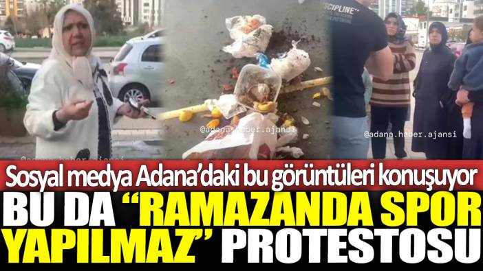 Adana'da ramazanda spor yapılmasına öfkelenen kadınlar spor salonunun önüne çöp döktü