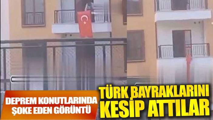Sosyal medyada tepki çeken video: Türk bayrağını kestiler!