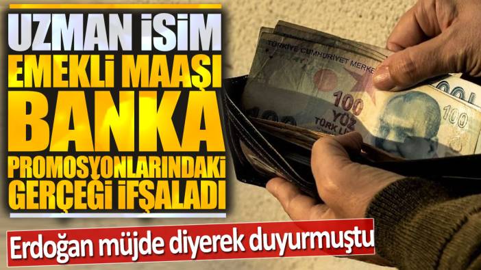 Erdoğan müjde diyerek duyurmuştu: Uzman isim emekli maaşı banka promosyonlarındaki gerçeği ifşaladı