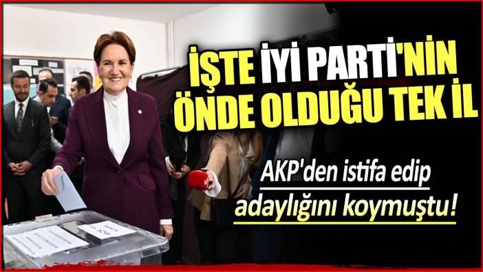 AKP'den istifa edip adaylığını koymuştu: İşte İyi Parti'nin önde olduğu tek il
