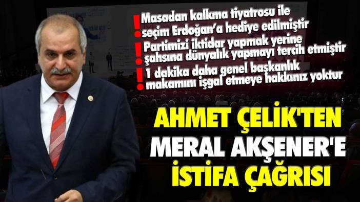 Ahmet Çelik'ten Meral Akşener'e istifa çağrısı