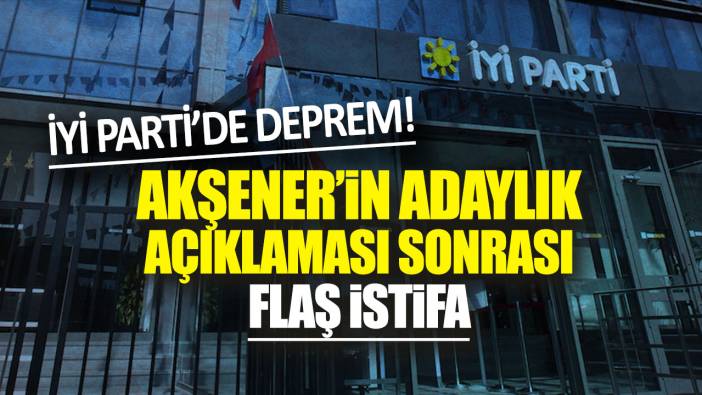 Son dakika... Akşener'in adaylık açıklaması sonrası İYİ Parti'de flaş istifa