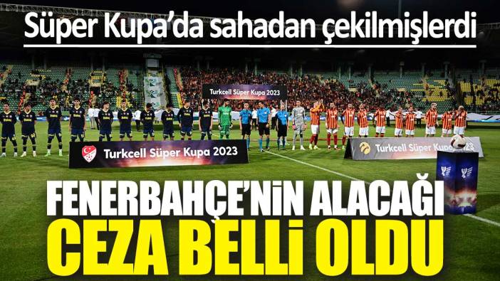 Süper Kupa'da sahadan çekilmişlerdi: Fenerbahçe'nin alacağı ceza belli oldu