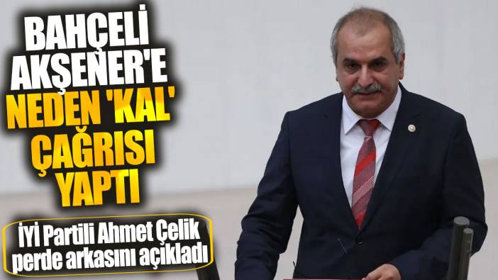 Bahçeli Akşener'e neden 'Kal' çağrısı yaptı? İYİ Partili Ahmet Çelik perde arkasını açıkladı