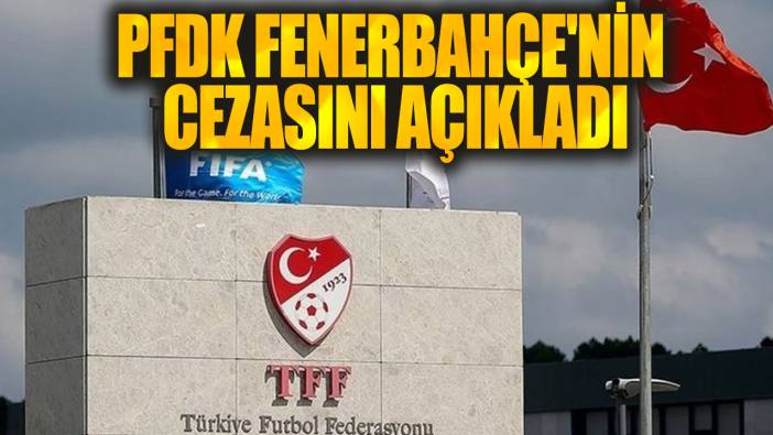 PFDK Fenerbahçe'nin cezasını açıkladı
