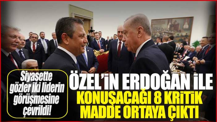 Siyasette gözler iki liderin görüşmesine çevrildi! Özel’in Erdoğan ile konuşacağı 8 kritik madde ortaya çıktı