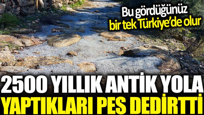 Bu gördüğünüz bir tek Türkiye'de olur: 2 bin 500 yıllık antik yola yaptıkları 'pes' dedirtti