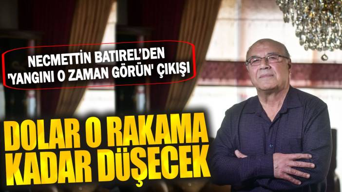 Necmettin Batırel’den 'yangını o zaman görün' çıkışı: Dolarda sert düşüş olacak