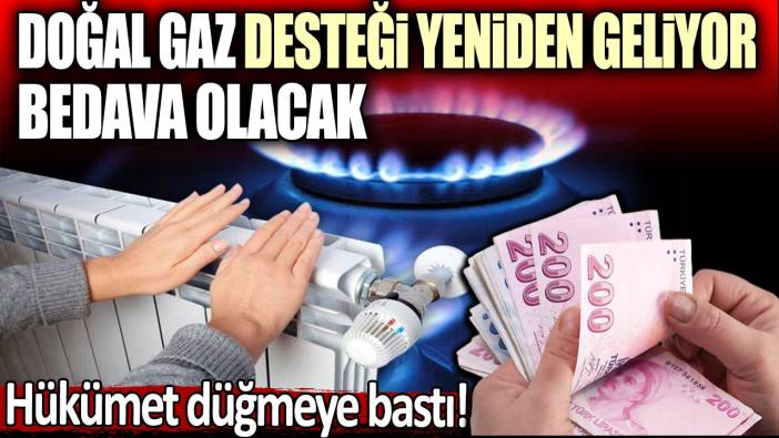 Doğal gaz desteği yeniden geliyor: Bedava olacak!