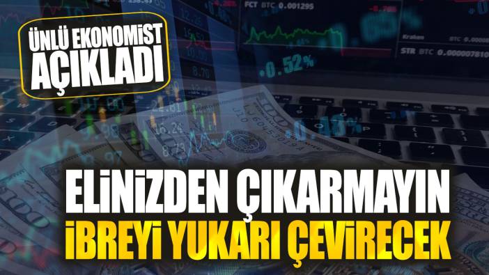 Ünlü ekonomist açıkladı: Elinizden çıkarmayın ibreyi yukarı çevirecek