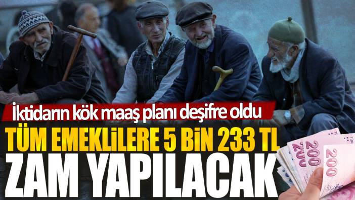 Tüm emeklilere 5 bin 233 TL zam yapılacak. İktidarın kök maaş planı deşifre oldu