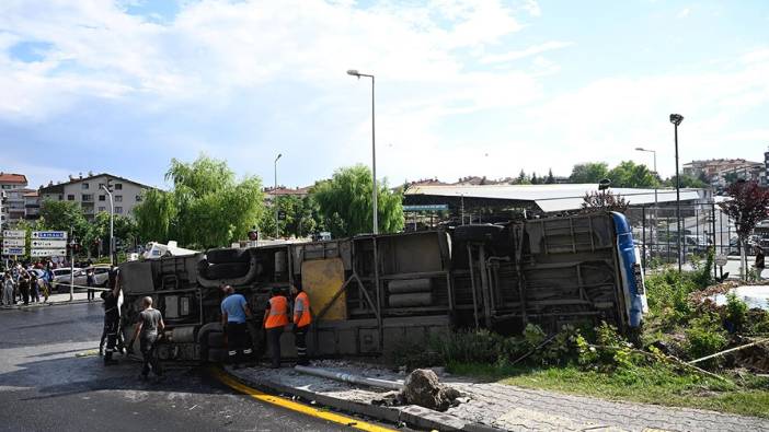 Ankara'da EGO otobüsü devrildi. 5 yaralı var