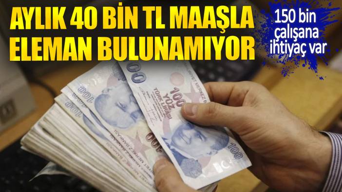 Aylık 40 bin TL maaşla eleman bulunamıyor. 150 bin çalışana ihtiyaç var