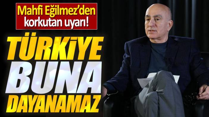 Mahfi Eğilmez: Türkiye buna dayanamaz