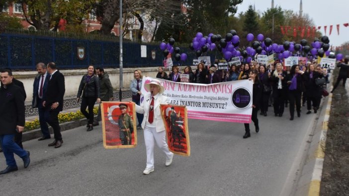 Edirne'de 'Kadına şiddet' yürüyüşü