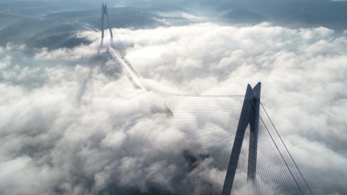 Sis altındaki Yavuz Sultan Selim Köprüsü havadan fotoğraflandı