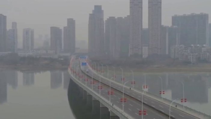 Çin'in Wuhan kenti havadan görüntülendi