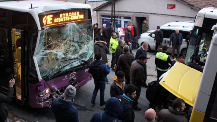 Sarıyer'de halk otobüslerinden zincirleme kaza!