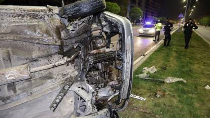 Aksaray'fa feci kaza: Otomobil takla attı