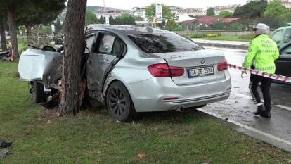 Kontrolden çıkan otomobil ağaca çarptı: 1 yaralı