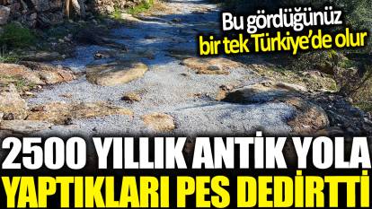 Bu gördüğünüz bir tek Türkiye'de olur: 2 bin 500 yıllık antik yola yaptıkları 'pes' dedirtti