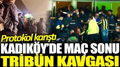 Kadıköy'de maç sonu tribün kavgası: Protokol karıştı!