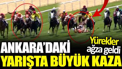 Ankara'da at yarışında büyük kaza: Apranti ve jokey yaralandı! yürekler ağza geldi!